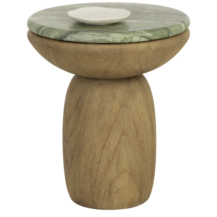 Orula 21 X 18 inch Marble Look / Sage Outdoor End Table